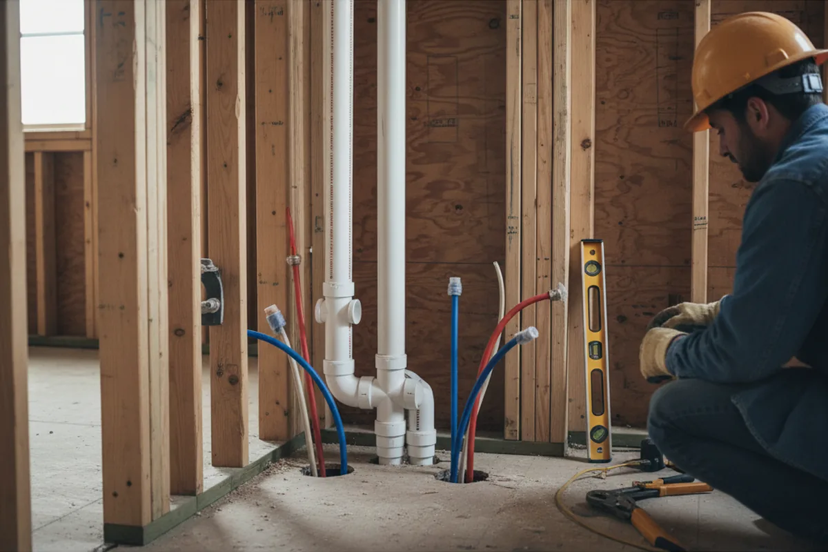 Drain and supply rough-in during Drain Cleaning in Thomas