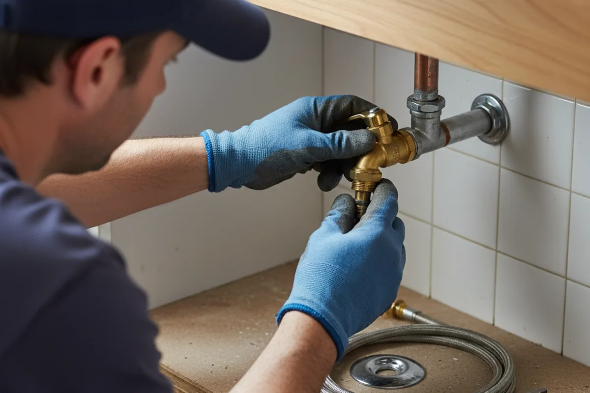 Shutoff valve and fitting work during Burst Pipe Repair in Thomas